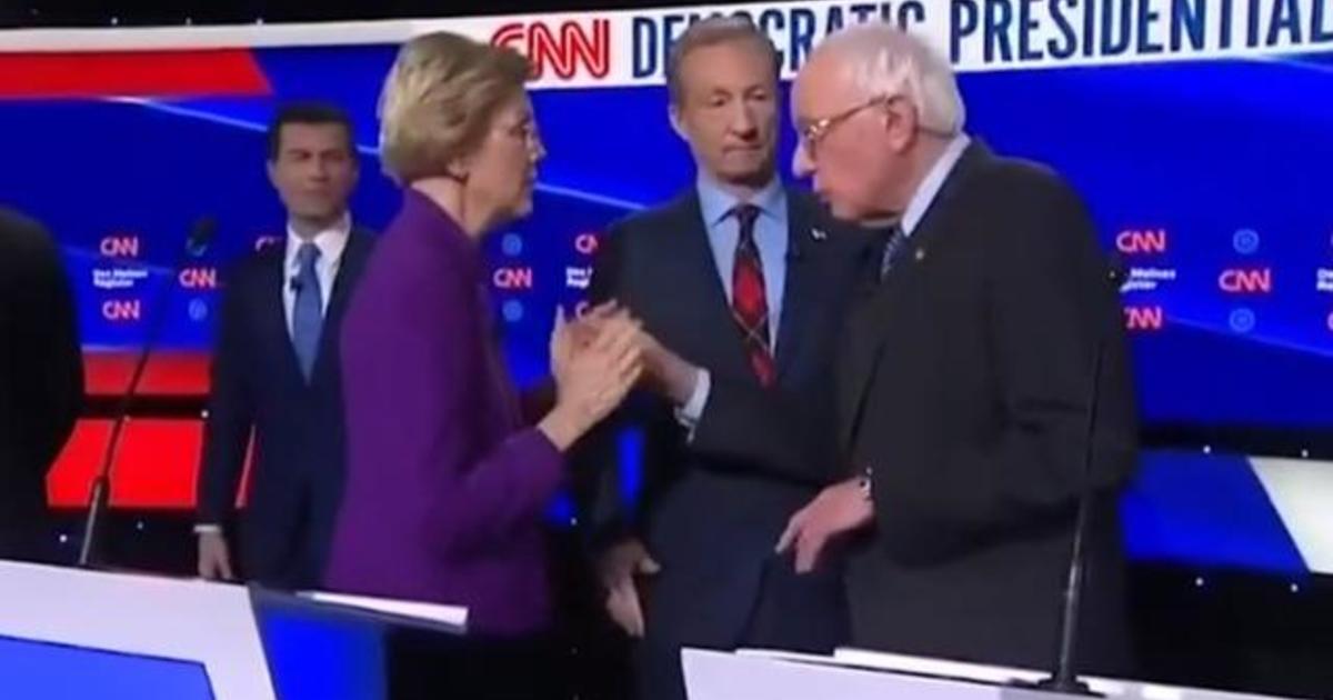 Warren Avoids Handshake With Sanders After Contentious Debate Cbs News 6819