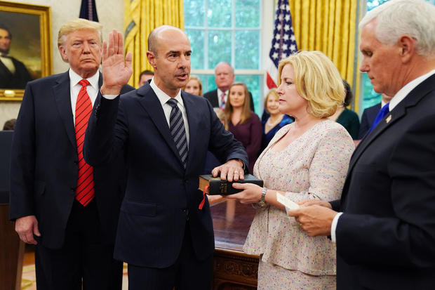 President Trump Participates In Ceremonial Swearing In Of Labor Secretary Eugene Scalia At Oval Office 