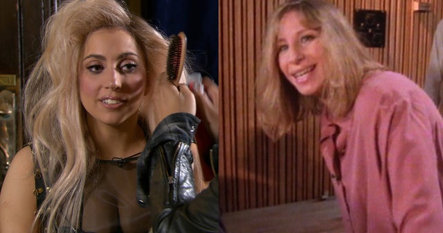 Lady Gaga and Barbra Streisand behind the scenes, decades apart
