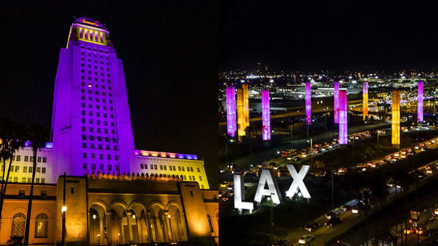 Los Angeles Lakers Skyline Purple Gold