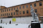 A monument to Soviet state founder Vladimir Lenin is seen in front of a penal colony, where Naama Issachar serves her sentence, in Moscow region 