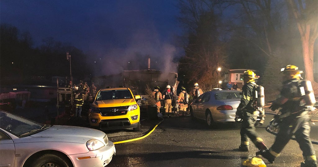 Raging Fire Destroys Mobile Home In North Fayette Twp. - CBS Pittsburgh