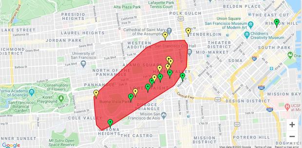 pge outage map san francisco 2-12-20 