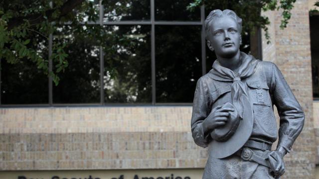 FILE PHOTO: Scout statue seen at the Boy Scouts of America headquarters in Irving 