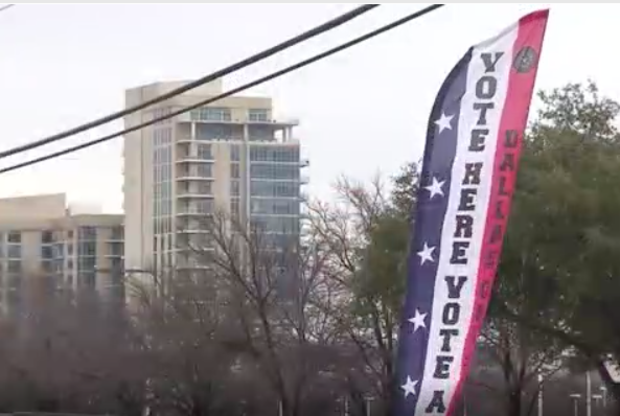 Vote Here sign in Tarrant County 