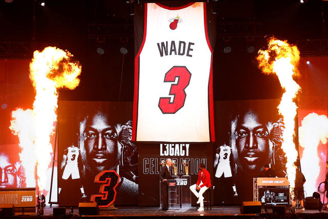 Video: Miami Heat Officially Retire Dwyane Wade's No. 3 Jersey at