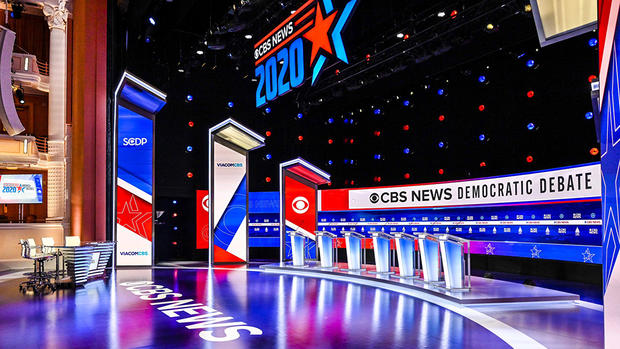 CBS News Democratic Debate stage 