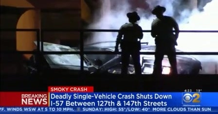 1 Dead After Car Goes Off Expressway Onto Tracks, Catches Fire On I-57 ...