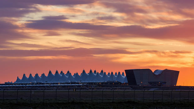 Denver International Airport with beautiful Sunrise 