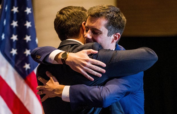 FILE PHOTO: Democratic U.S. presidential candidate Pete Buttigieg announces his withdrawal from the 2020 U.S. presidential race during event in South Bend, Indiana