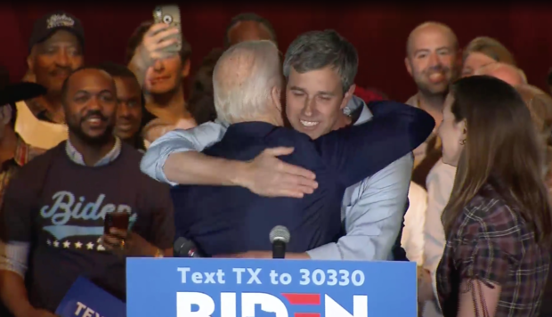 Joe Biden hugs Beto O'Rourke at Dallas rally 