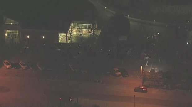 People in line to vote in Allen after polls closed 