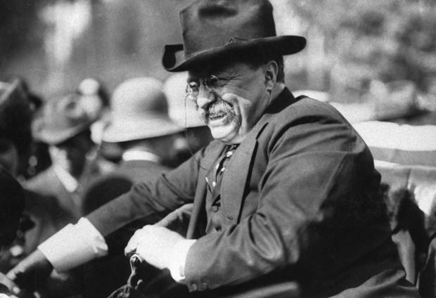 President Theodore Roosevelt Seated in Automobile 