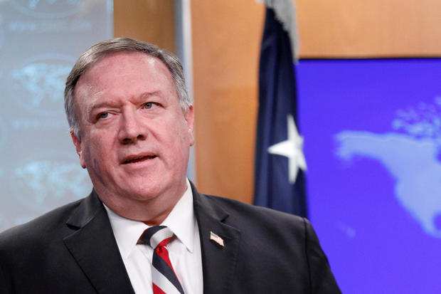 U.S. Secretary of State Mike Pompeo attends a news conference at the State Department in Washington 