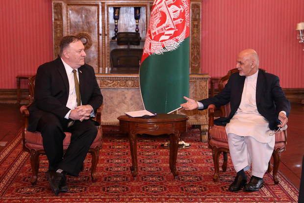 Afghanistan's President Ashraf Ghani meets with U.S. Secretary of State Mike Pompeo in Kabul 