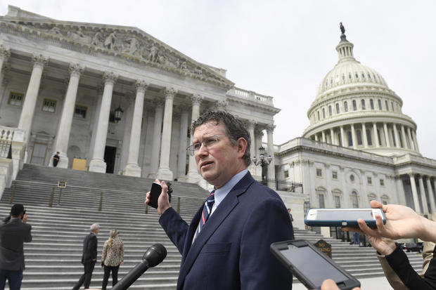 Rep. Thomas Massie of Kentucky, who demanded an in-person vote for the $2.2 trillion coronavirus response bill 