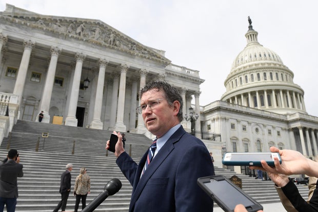 Rep. Thomas Massie of Kentucky, who demanded an in-person vote for the $2.2 trillion coronavirus response bill