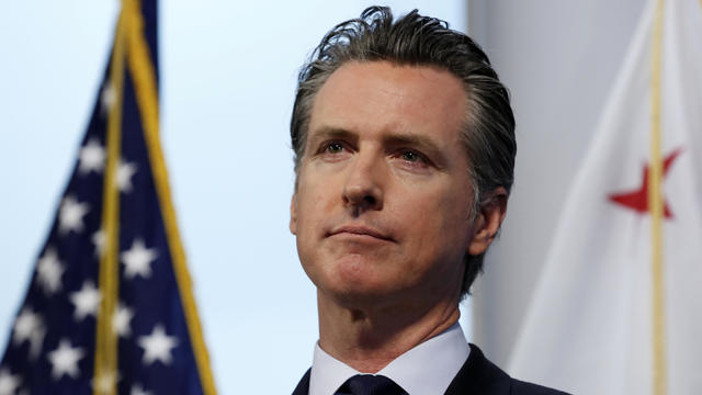 California Governor Gavin Newsom gives an update on the state's coronavirus response during a news conference at the Governor's Office of Emergency Services in Rancho Cordova, California, March 30, 2020. 