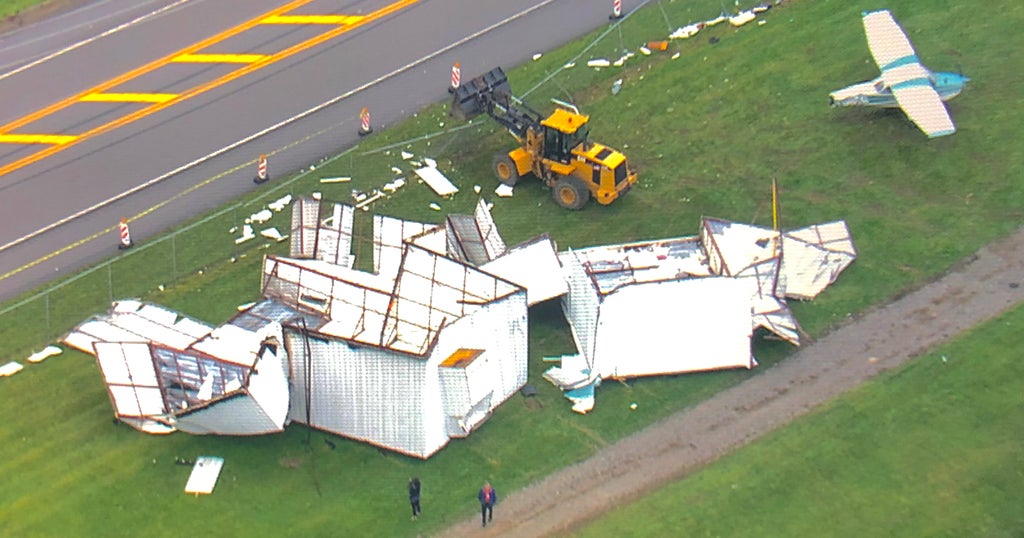 Heavy Storms Damage Plane And Hangar At Arnold Palmer Regional Airport