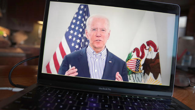 Democratic Presidential Candidate Joe Biden Holds Virtual Town Hall, As Public Gatherings Are Curtailed Due To Coronavirus 