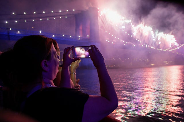 Fireworks Light The Skies Over New York City On The 4th Of July 