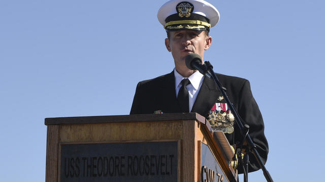 Capt. Brett Crozier, commanding officer of the aircraft carrier USS Theodore Roosevelt 