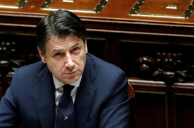 FILE PHOTO: Italian Prime Minister Giuseppe Conte attends a session of the lower house of parliament on the coronavirus disease (COVID-19) in Rome 