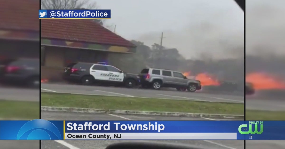 WATCH Ocean County Police Officer Pushes Driver In Burning Car At