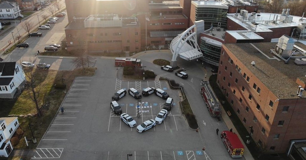 NH Police Department Uses Cruisers To Form Heart Outside Hospital To