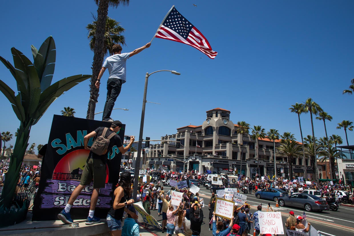 Thousands Of People Storm California Beaches To Protest Closures - CBS News