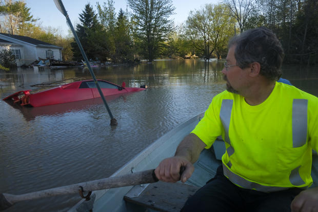 Two Dams Burst Flooding Town Of Midland, Michigan 