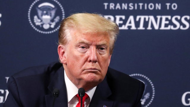 President Trump speaks during a meeting with African-American leaders as he visits the Ford Rawsonville Components Plant, which is making ventilators and medical supplies, during the coronavirus pandemic in Ypsilanti, Michigan, May 21, 2020. 