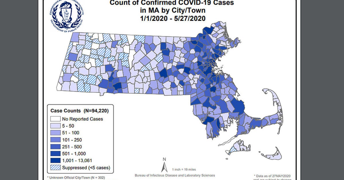 Mass. Reports Latest Town-By-Town Coronavirus Cases - CBS Boston