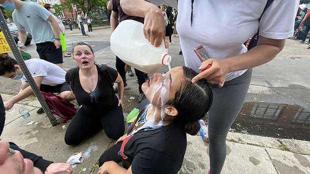 Protester pepper spray 