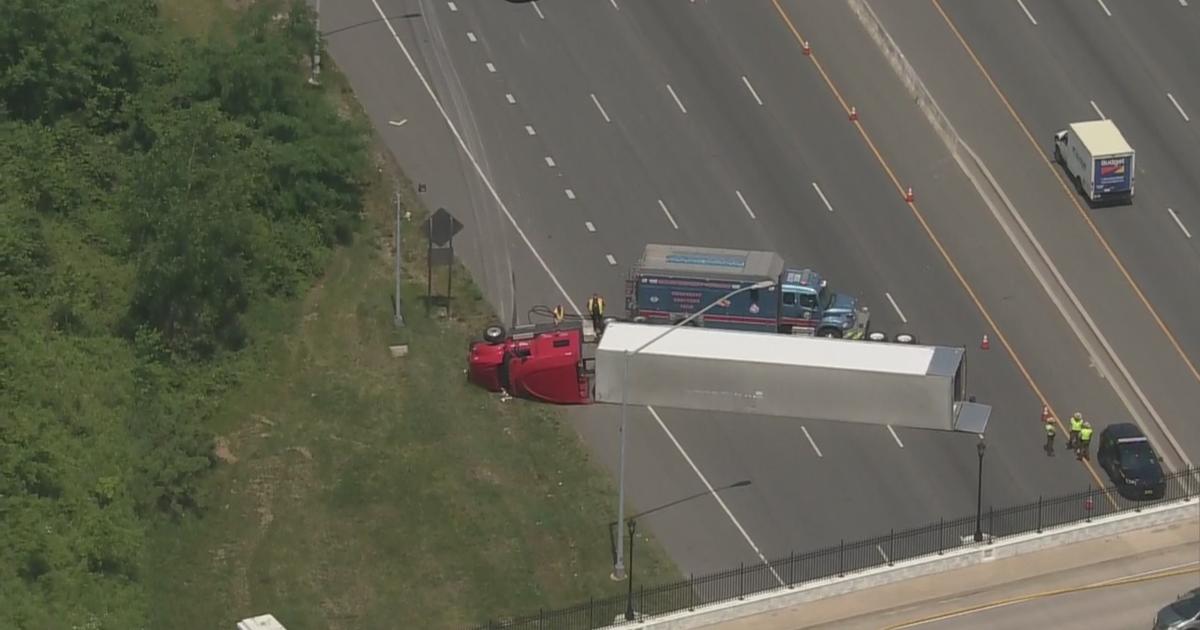 Overturned Tractor-Trailer Closes I-695 In Baltimore County; Driver ...