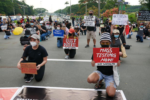 Filipinos Protest Against Duterte's Anti-Terror Bill In Manila 