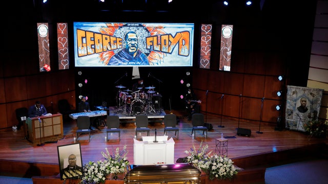 The casket of George Floyd is seen ahead of his memorial service in Minneapolis June 4, 2020. 