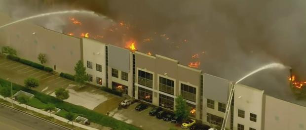 Massive 3-Alarm Fire Erupts At Amazon Distribution Center In Redlands 