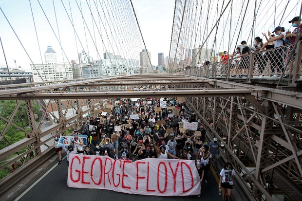 George Floyd's Family Attends Memorial Service And March In New York City
