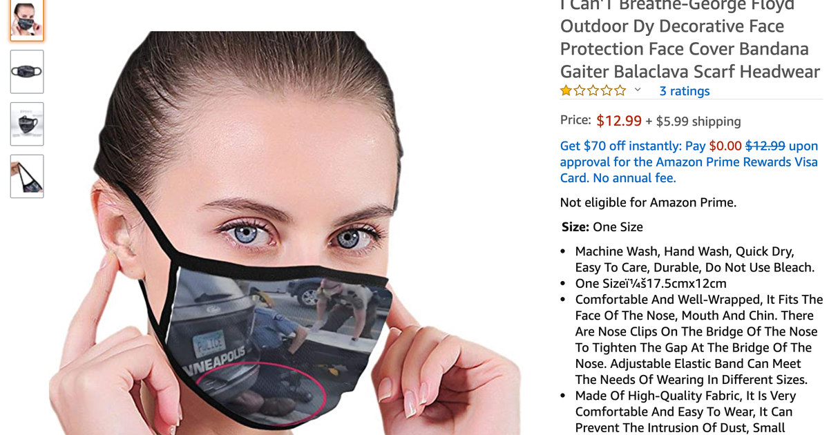 Face Masks Sold On Amazon That Depicted George Floyd's Fatal Arrest Now ...