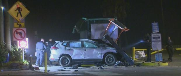 Driver Hurt After Car Slams Into Guard Shack In Venice 