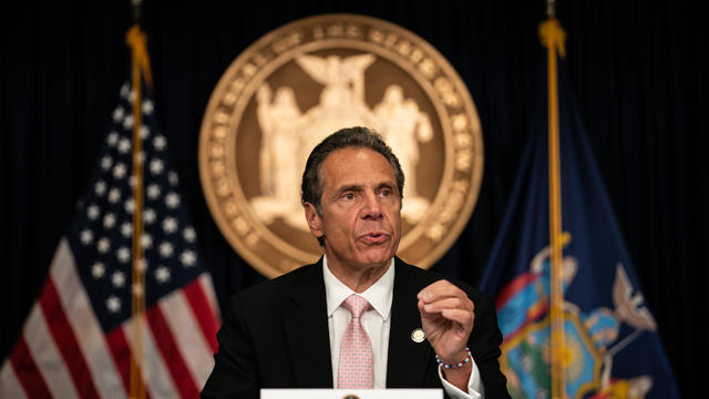 New York Governor Andrew Cuomo Holds Briefing In Manhattan 