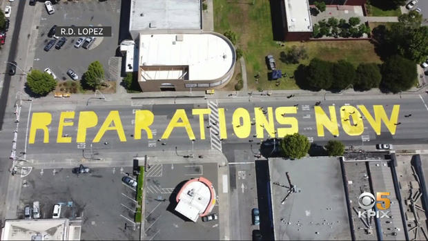 Reparations Now Painted on Street in Richmond 
