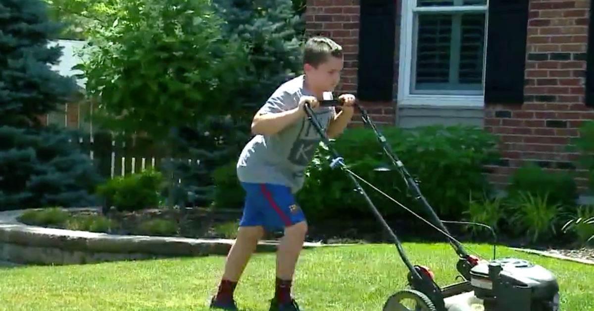 Boy mows lawns to raise money for Black Lives Matter