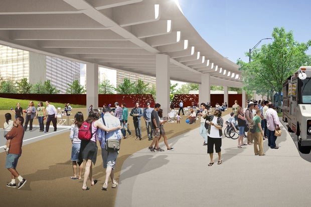 Carpenter Park food truck area rendering 