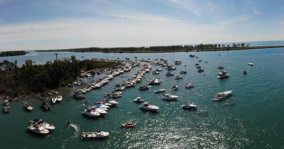 Boaters Gather On Lake St. Clair For Annual Jobbie Nooner Party Despite