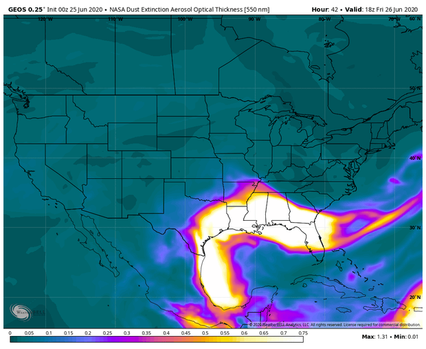 Saharan dust friday afternoon 