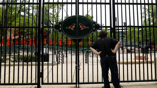 Camden Yards Concession Workers Rally For Unemployment Insurance Benefits 