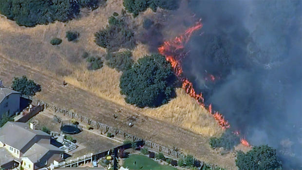 Wildfire Burns Near Homes in Fairfield 