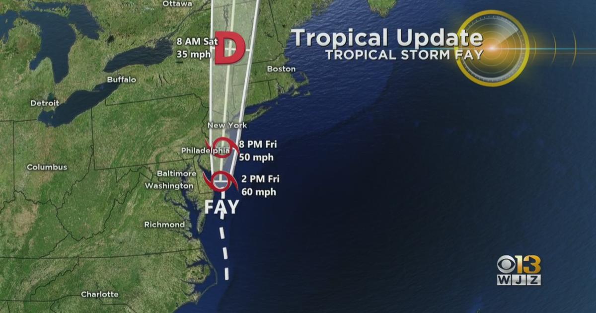 Tracking Tropical Storm Fay Center Of Storm Passes Along East Coast